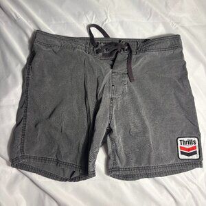Thrills Co. Boardshorts – Washed Charcoal Gray Surf Shorts (Made in Australia)